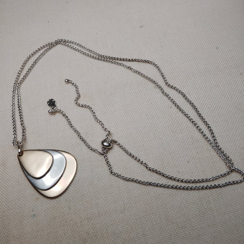 Lucky Brand Mixed Metal Layered Pendant Bolo Necklace